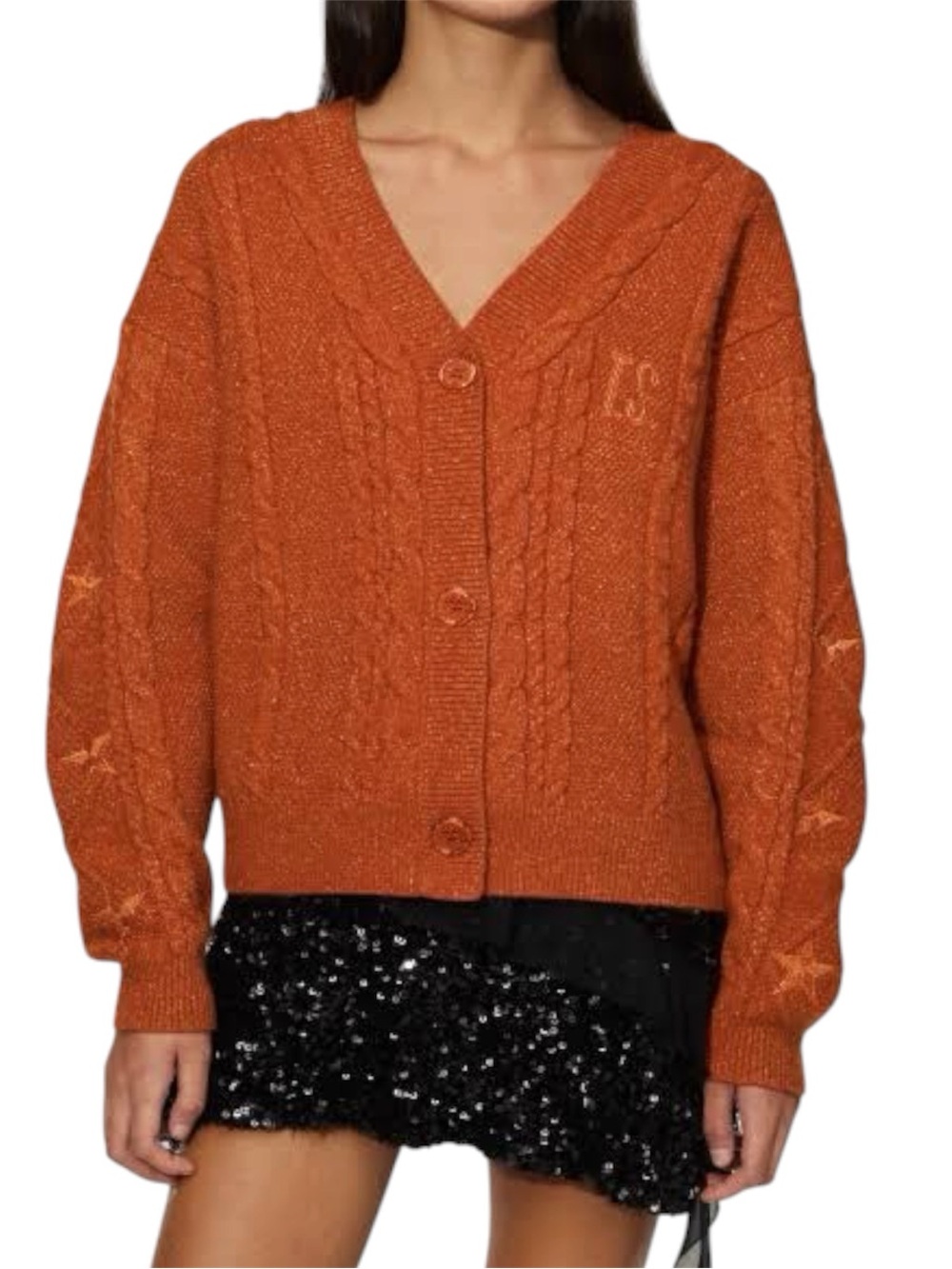 Taylor Swift The Life of a Showgirl Cardigan Orange Glitter Official Size MD/LG